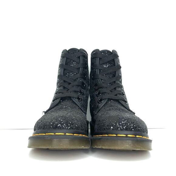 Dr Martens Black Chunky Glitter 1460 Farrah Ankle Boots Women’s 5 Shoes - Picture 9 of 12